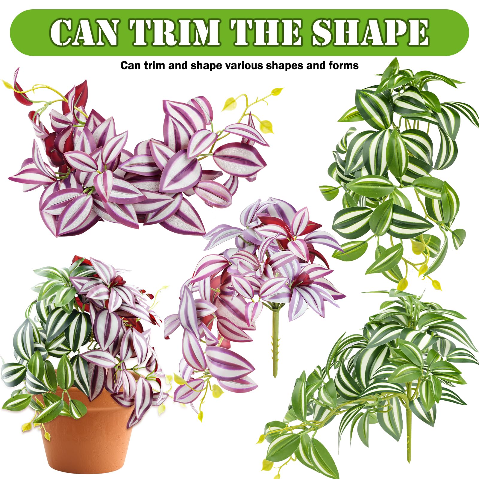 QUOZUO reptile plants soft silk leaves closeup for realistic textures and safe enclosure aesthetics