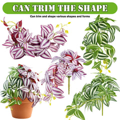 QUOZUO reptile plants soft silk leaves closeup for realistic textures and safe enclosure aesthetics