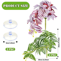 QUOZUO reptile plants suction cups setup easily attaches to glass for quick habitat upgrades