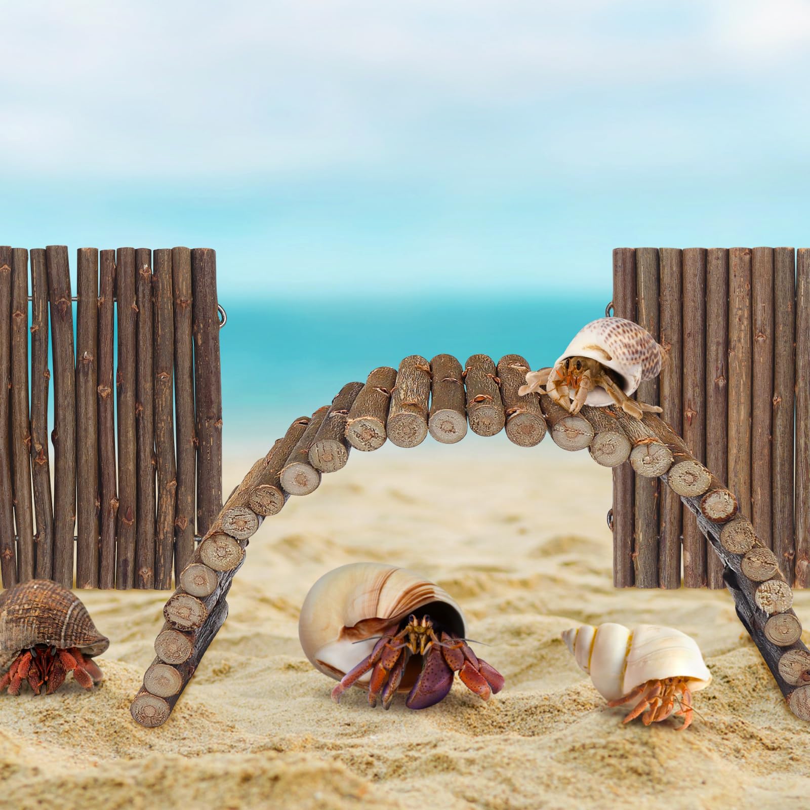QUOZUO wooden reptile tank decor hiding hut enhancing habitat aesthetics.