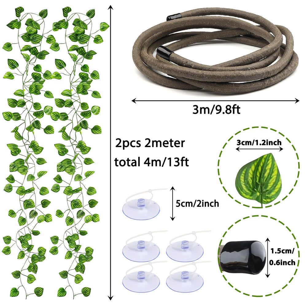 QUOZUO reptile leaves vine 2m with leaves for humidity and privacy