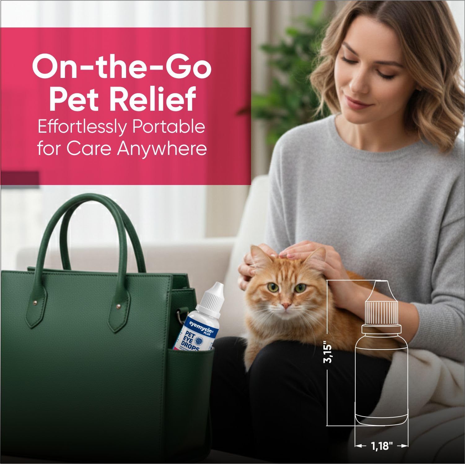 QUQU Natural EYEMYCIN packaging label highlights vet-formulated HOCl care