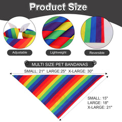 QUQULE Pride Bandana XL shows size options for a comfortable, secure fit.