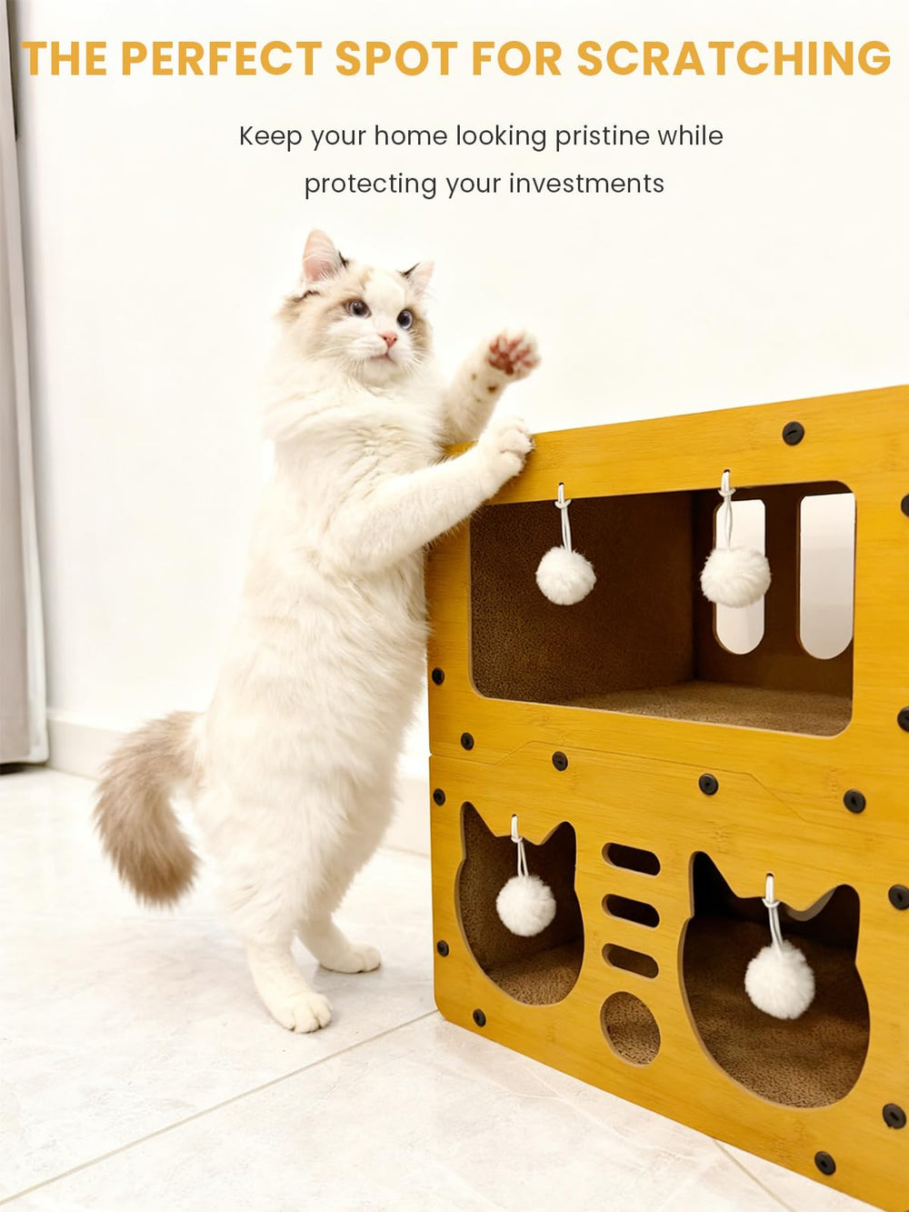 QUTUNI Cardboard Cat House ideal for multi-cat play and shared naps.