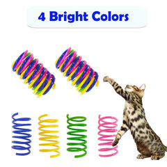 QUVOVID cat spring toy colorful highlights vibrant coils that attract curious cats.