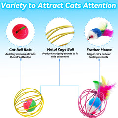 QUVOVID bright color feather mouse toy boosts visual attention during exploration.