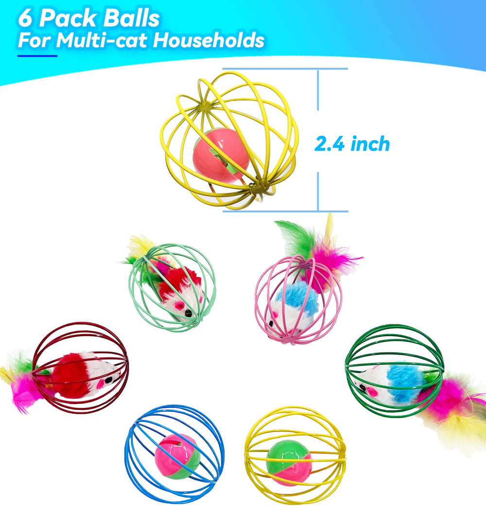 QUVOVID metal cage balls with mice invite interactive play and curiosity.