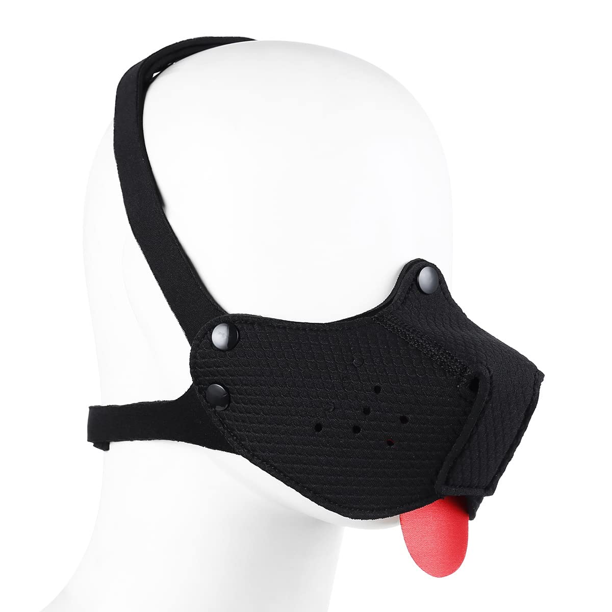 QUYUWOWO neoprene puppy face muzzle front view for secure, comfortable wear.