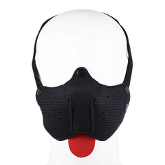 QUYUWOWO neoprene puppy face muzzle side profile showing adjustable fit.