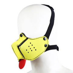 QUYUWOWO neoprene puppy-face muzzle hood texture close-up highlights soft elastic material