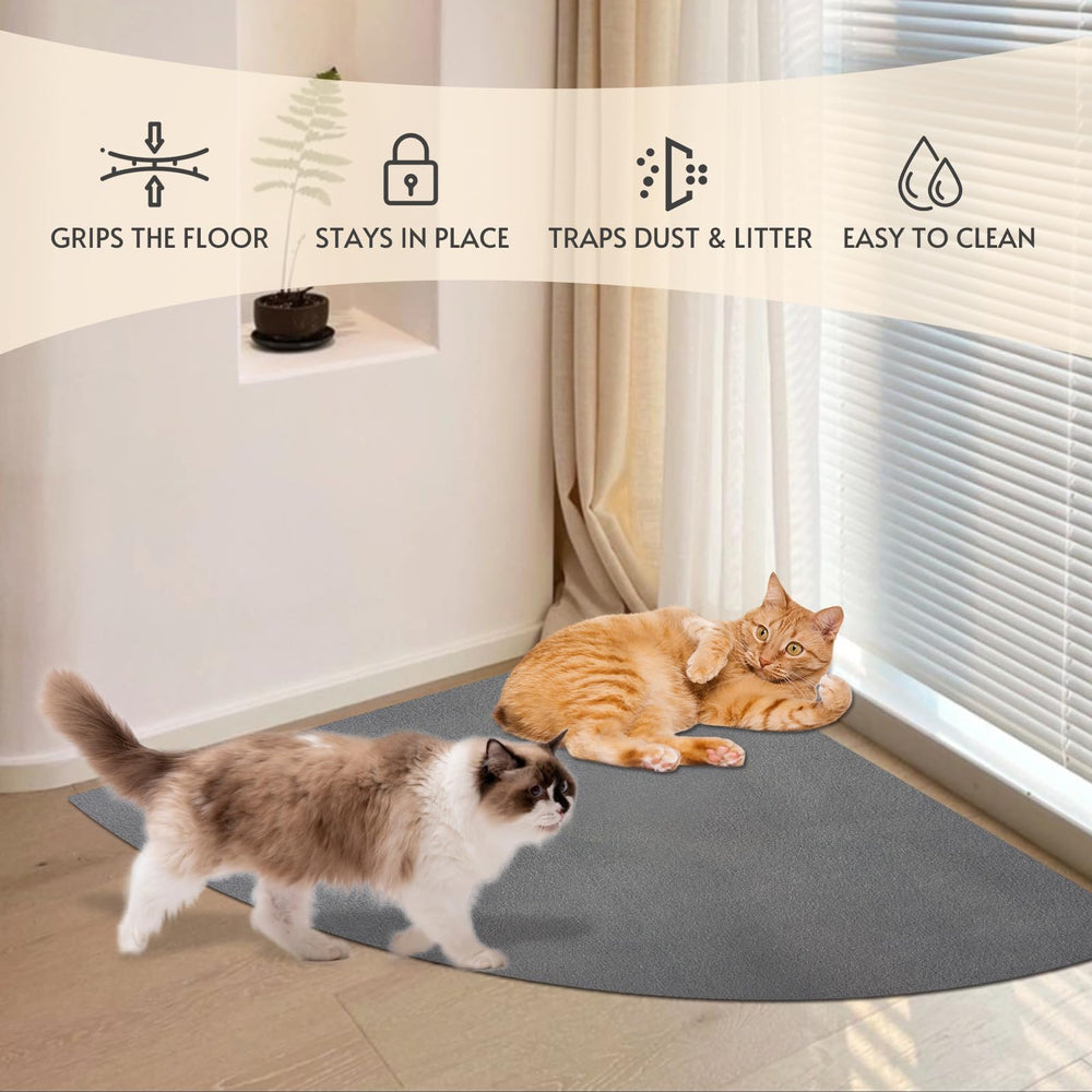 QVEEQ Corner Cat Litter Mat is easy to shake, vacuum, or wash.
