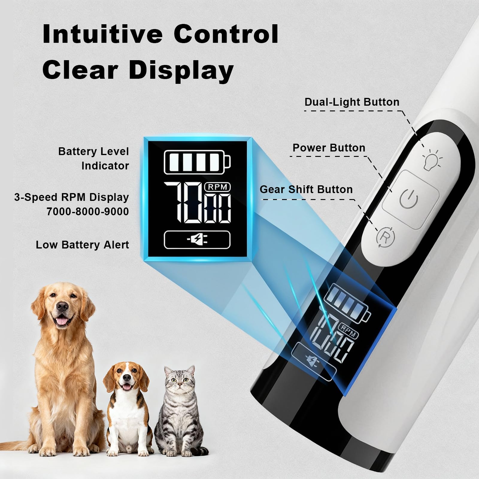 QVJFZUD Silent Groom Pro adjustable guard fits small to large pets for safer grooming