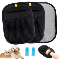 QVJFZUD pet hair removal glove friction-brush cleans couches and fabrics with electrostatic action.