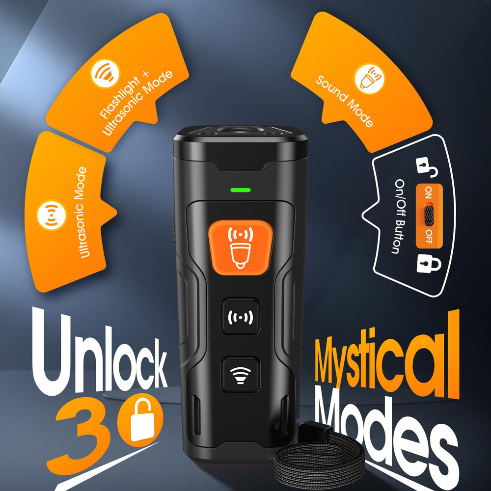 QVNNVQ dog bark deterrent side angle highlights portable design ideal for outdoor trips.