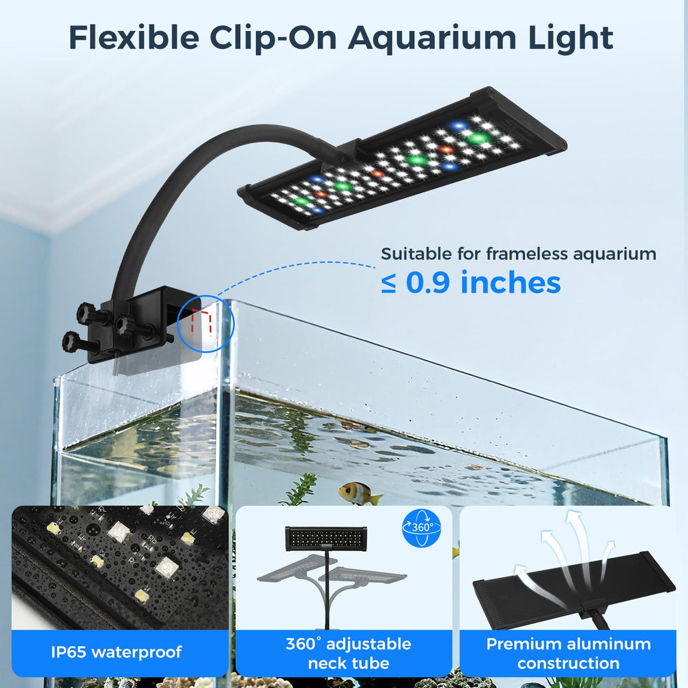 Qwakay aquarium light six timer settings simplify daily scheduling