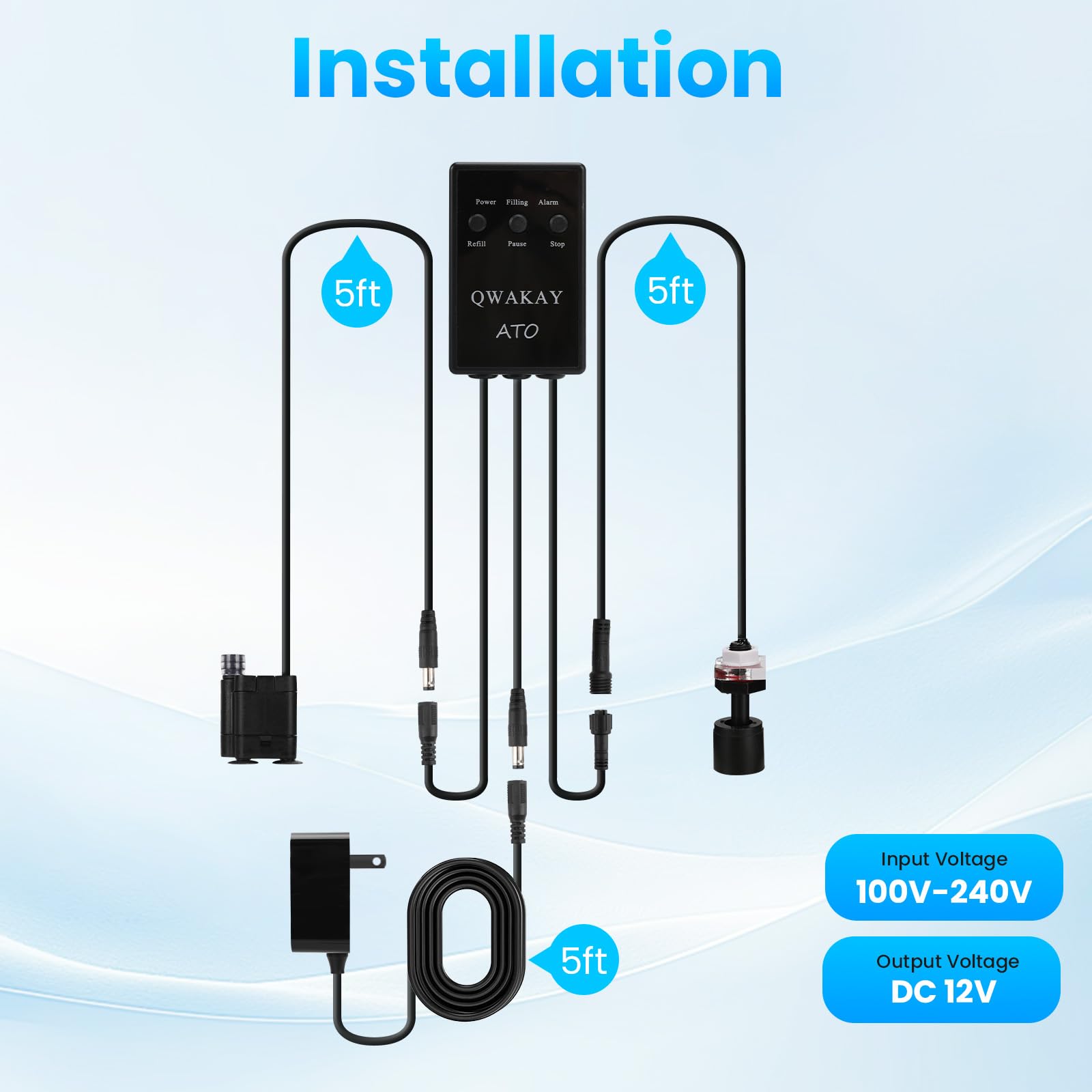 Qwakay ATO system alarm-indicator signals issues early for safer aquariums.