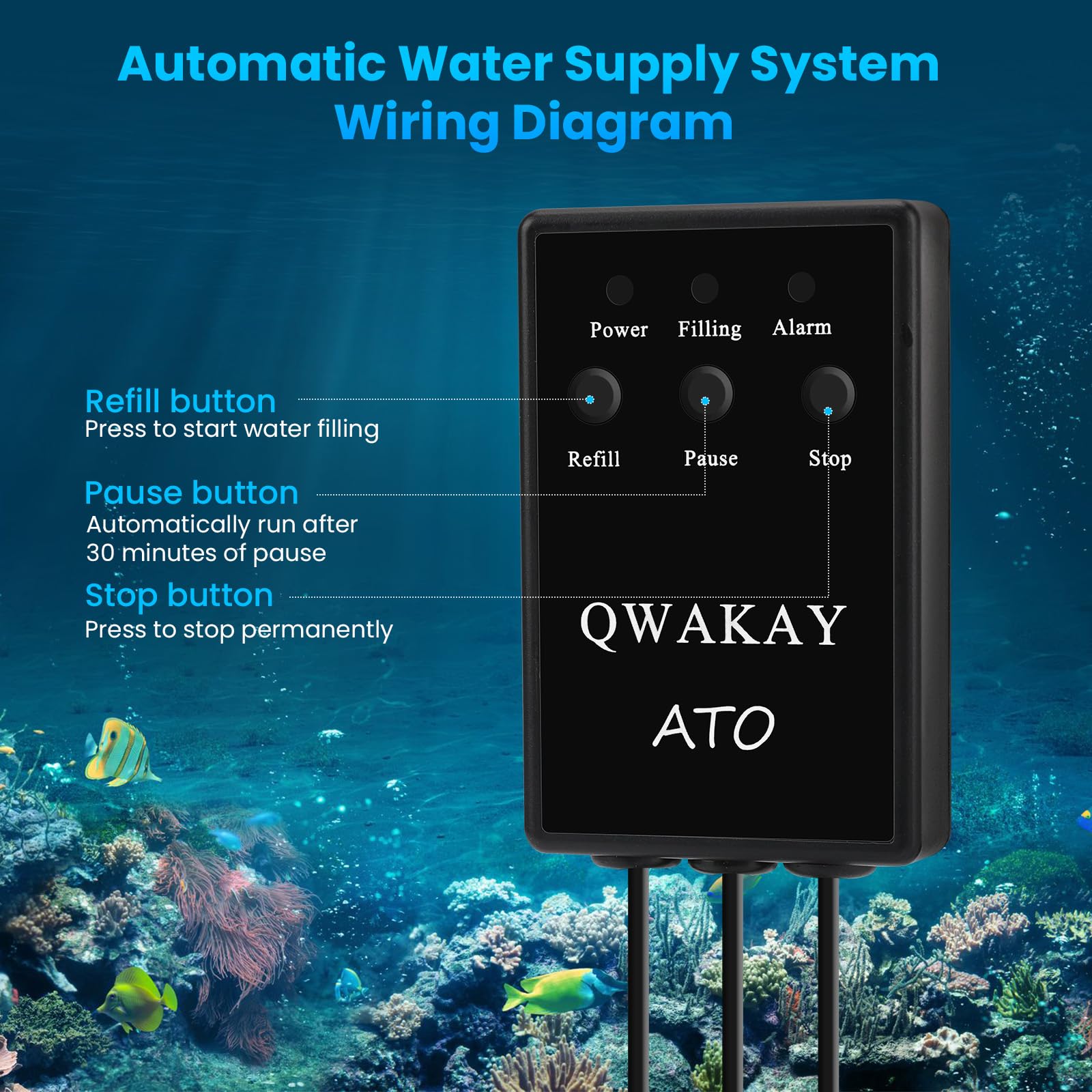 Qwakay ATO system installation guide highlights simple, tool-free setup.