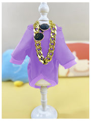 QWINEE dog hoodie necklace detail showcases stylish accessory trio.