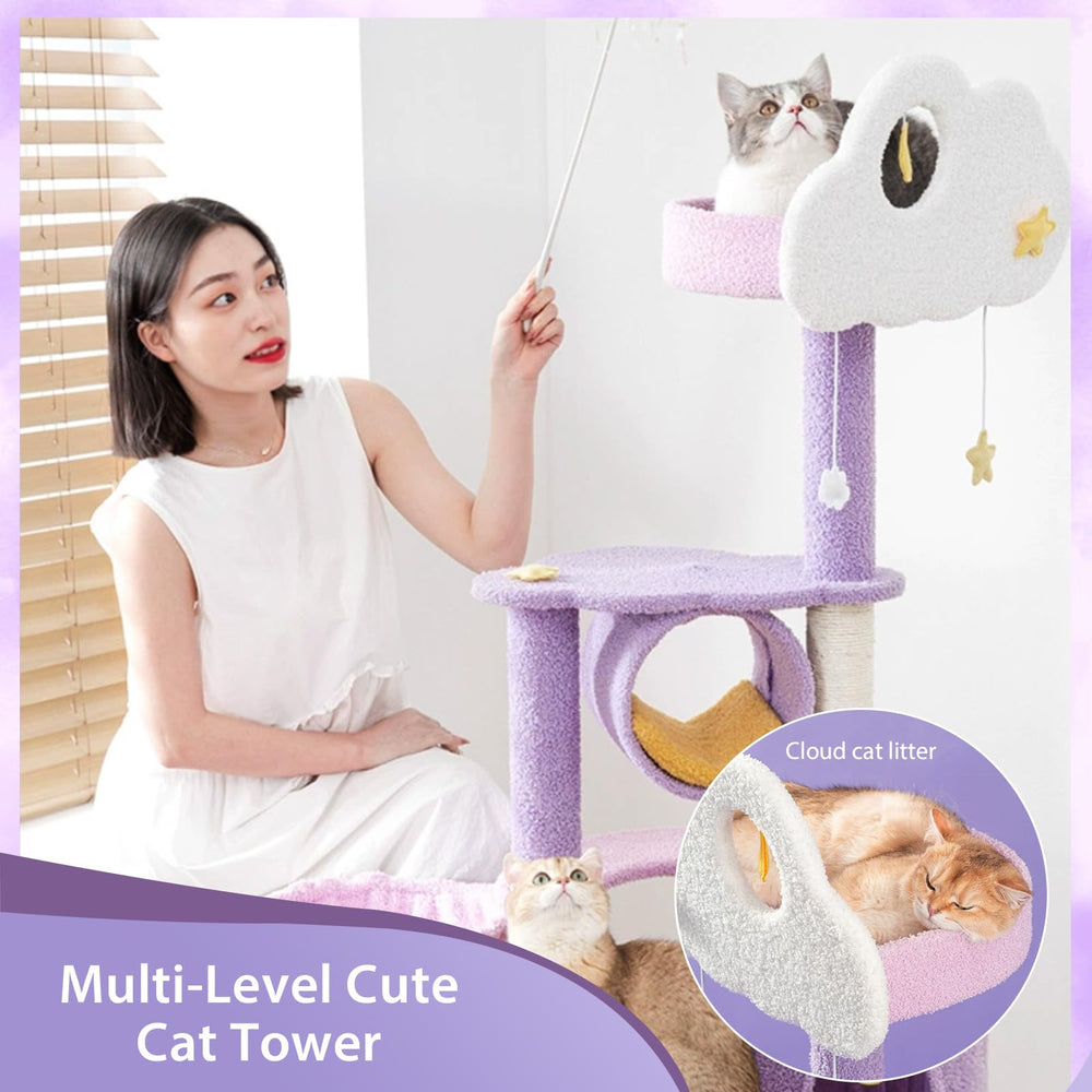 QWJORV cozy cat nest perch adds a warm resting spot for naps.