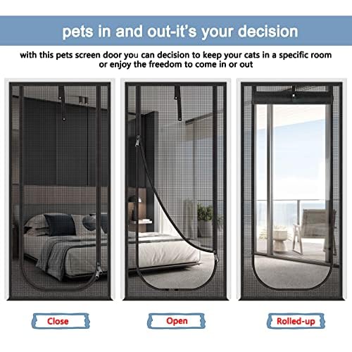 QWR cat screen door allows air flow while blocking insects and pet escapes.