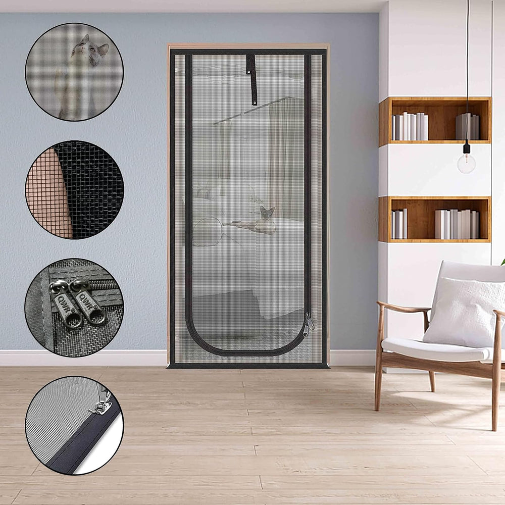 QWR double zipper cat screen door eases access while keeping pets separated.