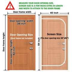 QWR reinforced-cat-screen-door installation scene shows tool-free setup for quick use.