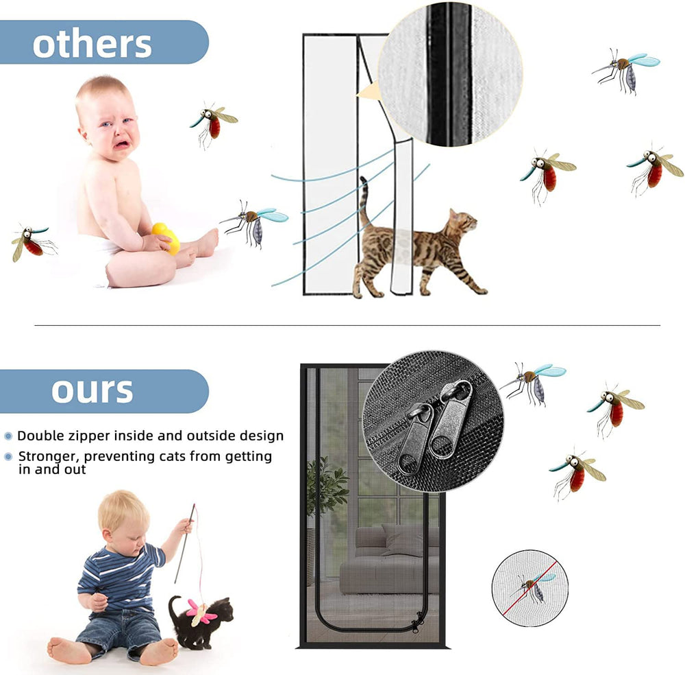 QWR reinforced cat screen door wooden frame with nails for extra strength