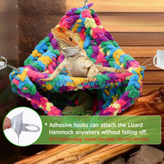 QWR Soft Reptile Hammock includes adhesive, metal hooks and suction cups for secure installation