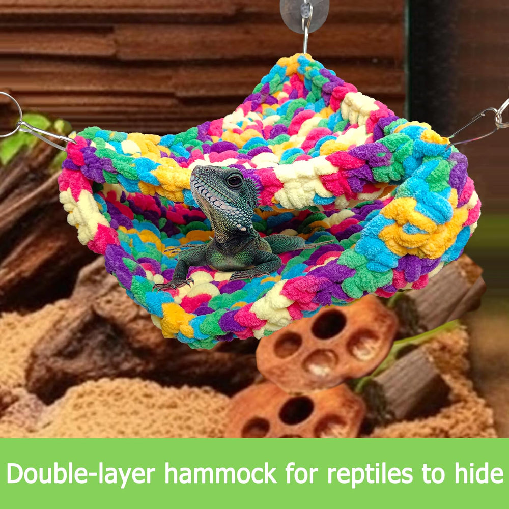 QWR Soft Reptile Hammock colorful weave provides warmth and tank aesthetics