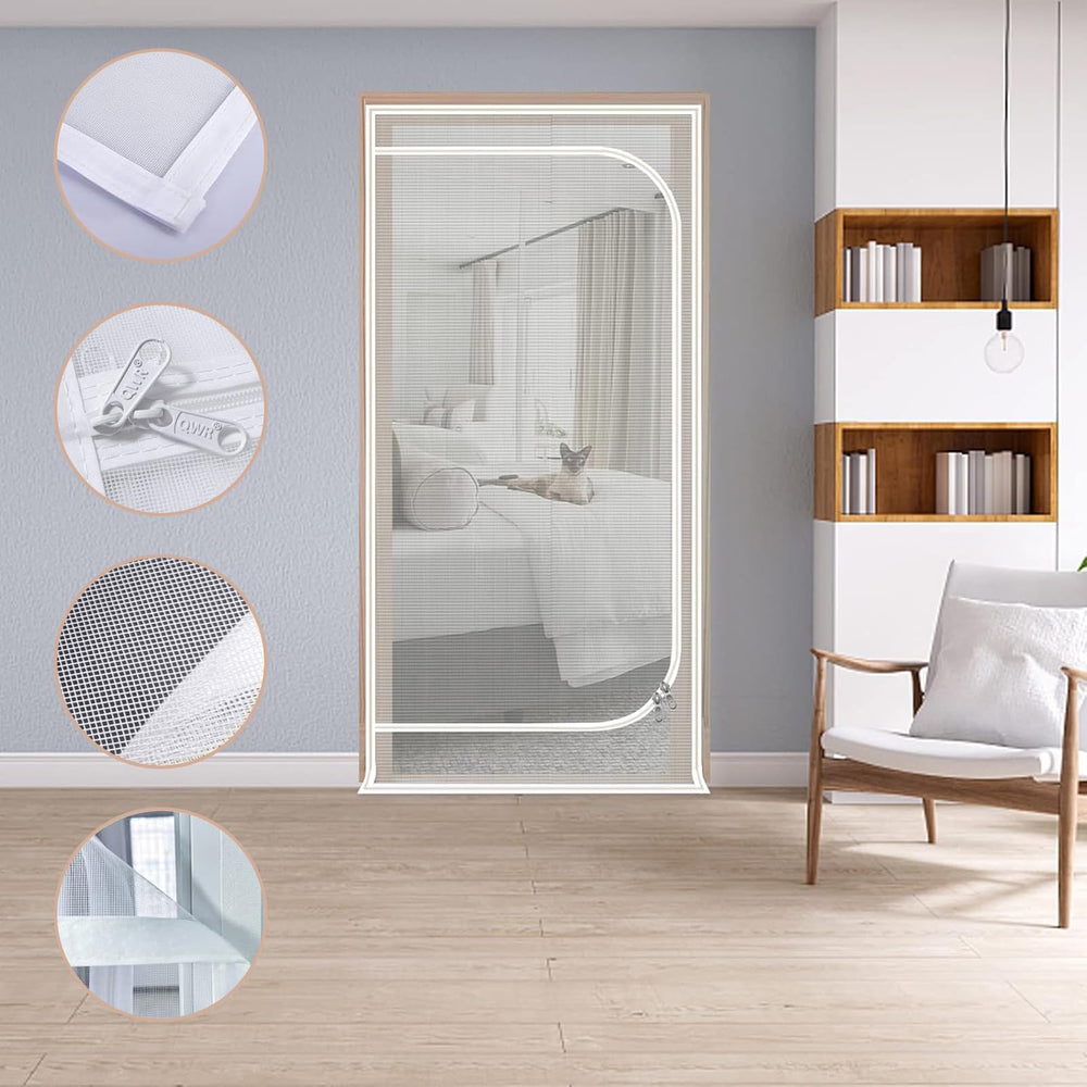 QWR pet screen door demonstrates cat-resistant mesh that reduces claw damage