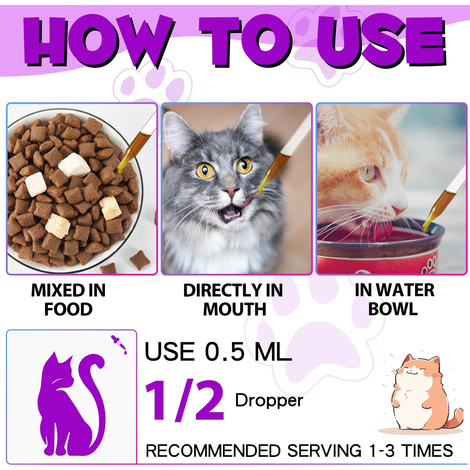 QwsYaay age-inclusive cat vitamins packaging indicates suitability for all life stages