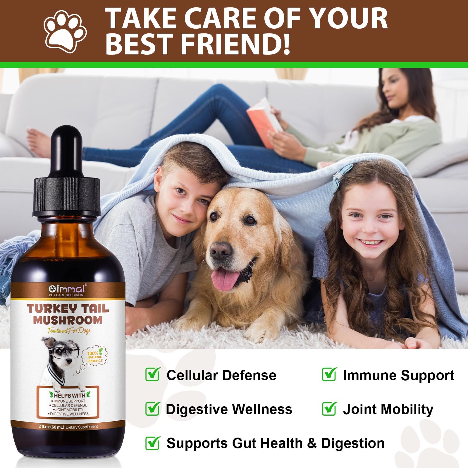 QwsYaay probiotic turmeric dog supplement emphasizes joint support and gut health.