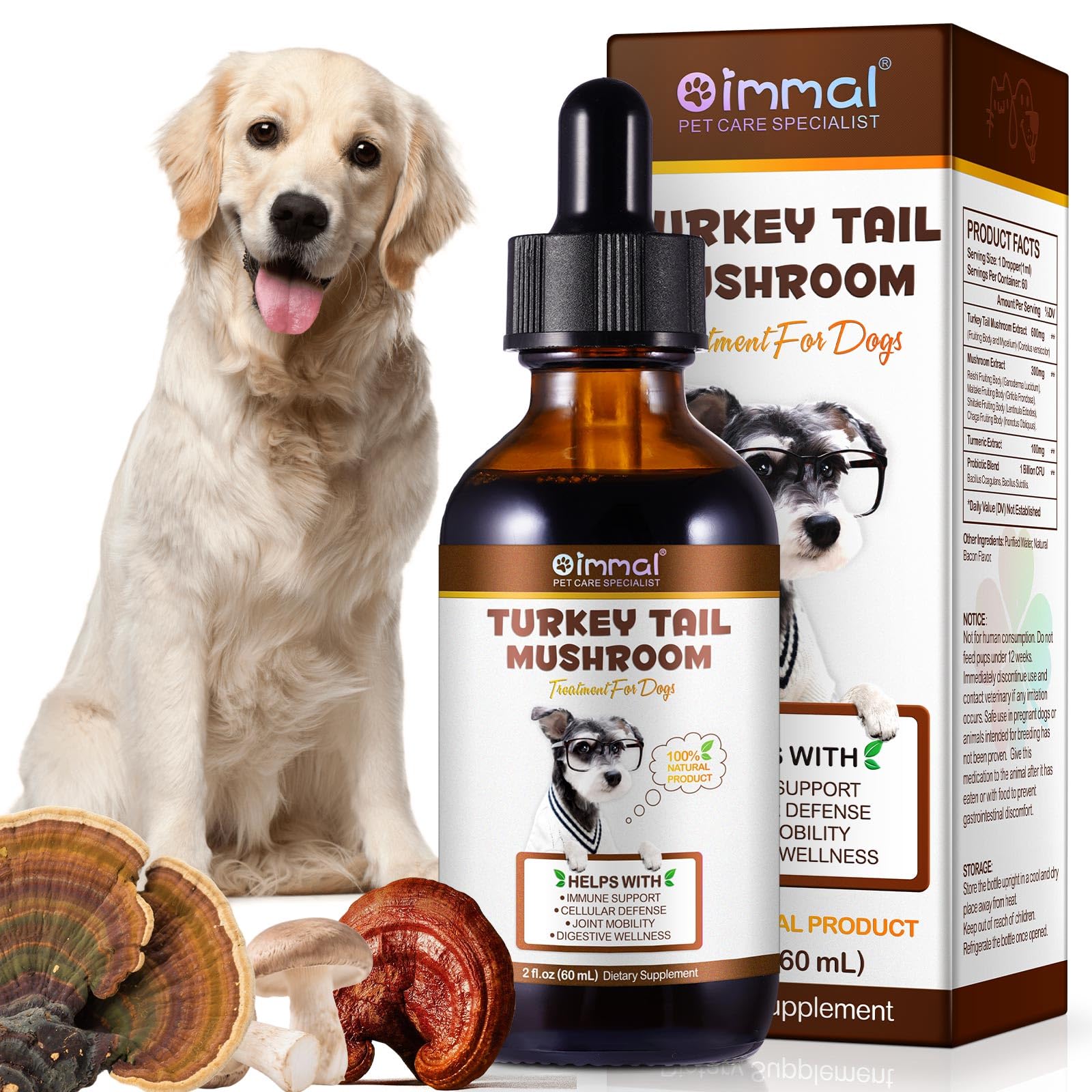 QwsYaay turkey tail dogs bottle supports immunity and overall wellness.