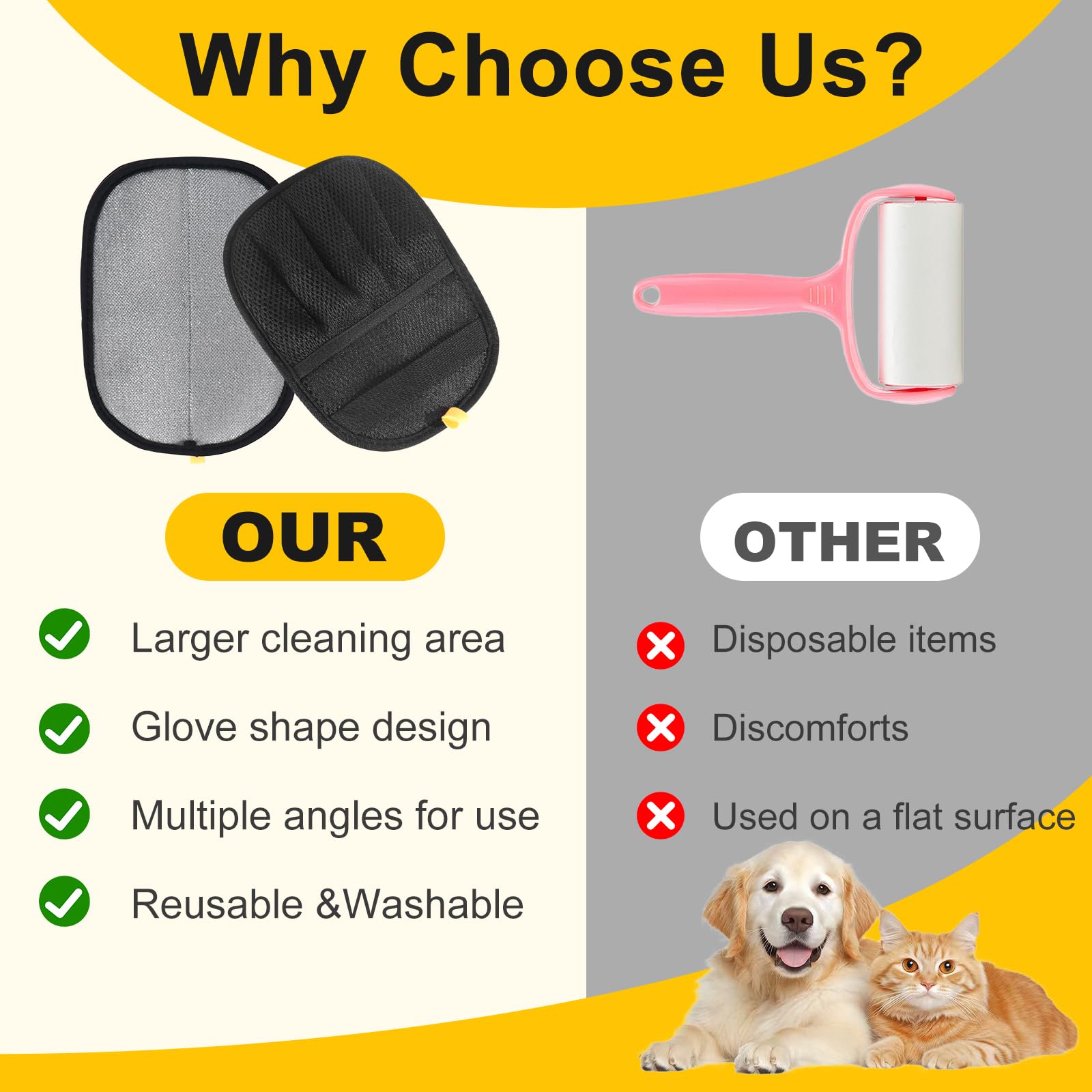 QWYXZZ pet hair remover gloves with breathable mesh for comfort