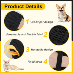 QWYXZZ pet hair remover gloves during grooming with gentle massage