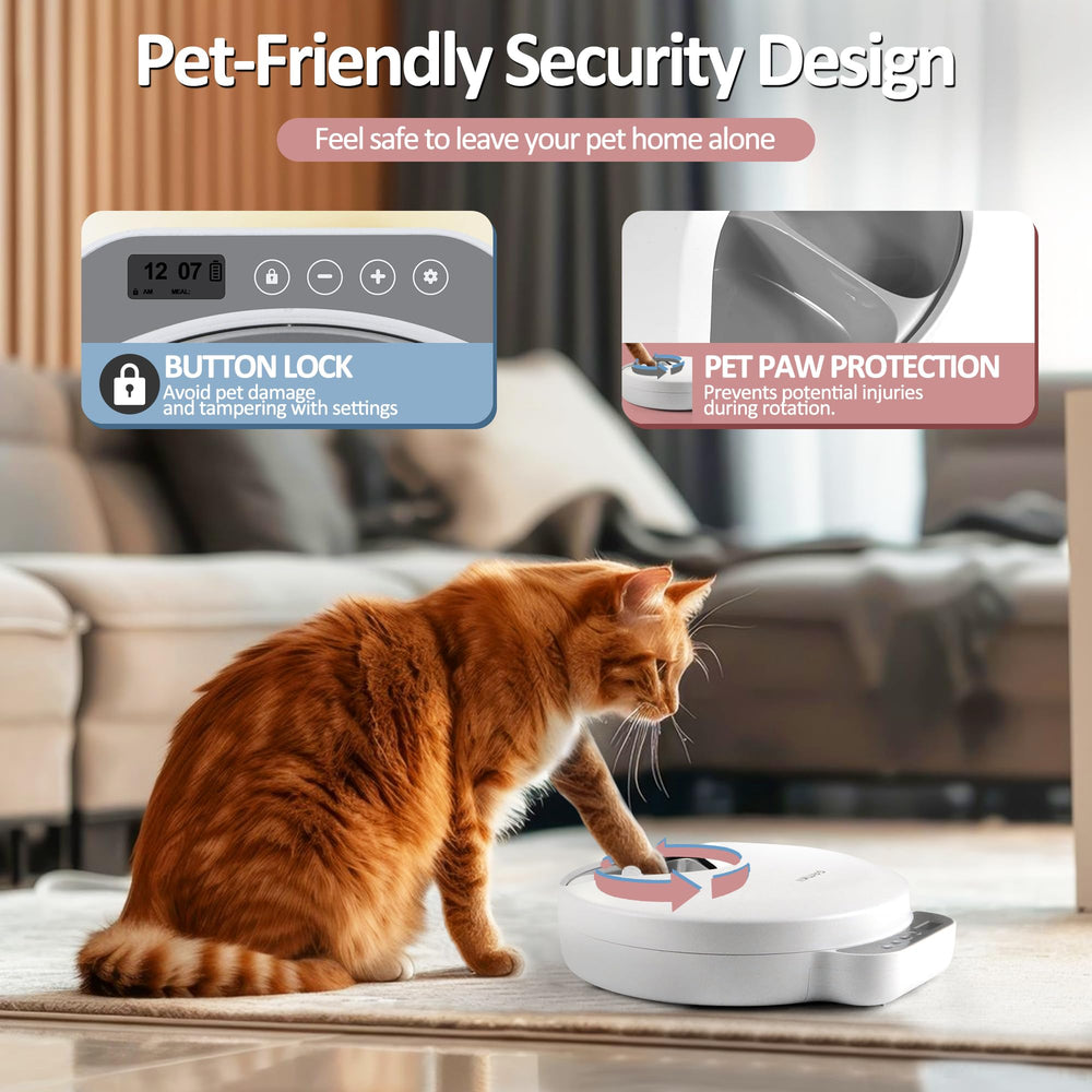 QXQXIN anti-paw lock close-up communicates pet safety during feeding.