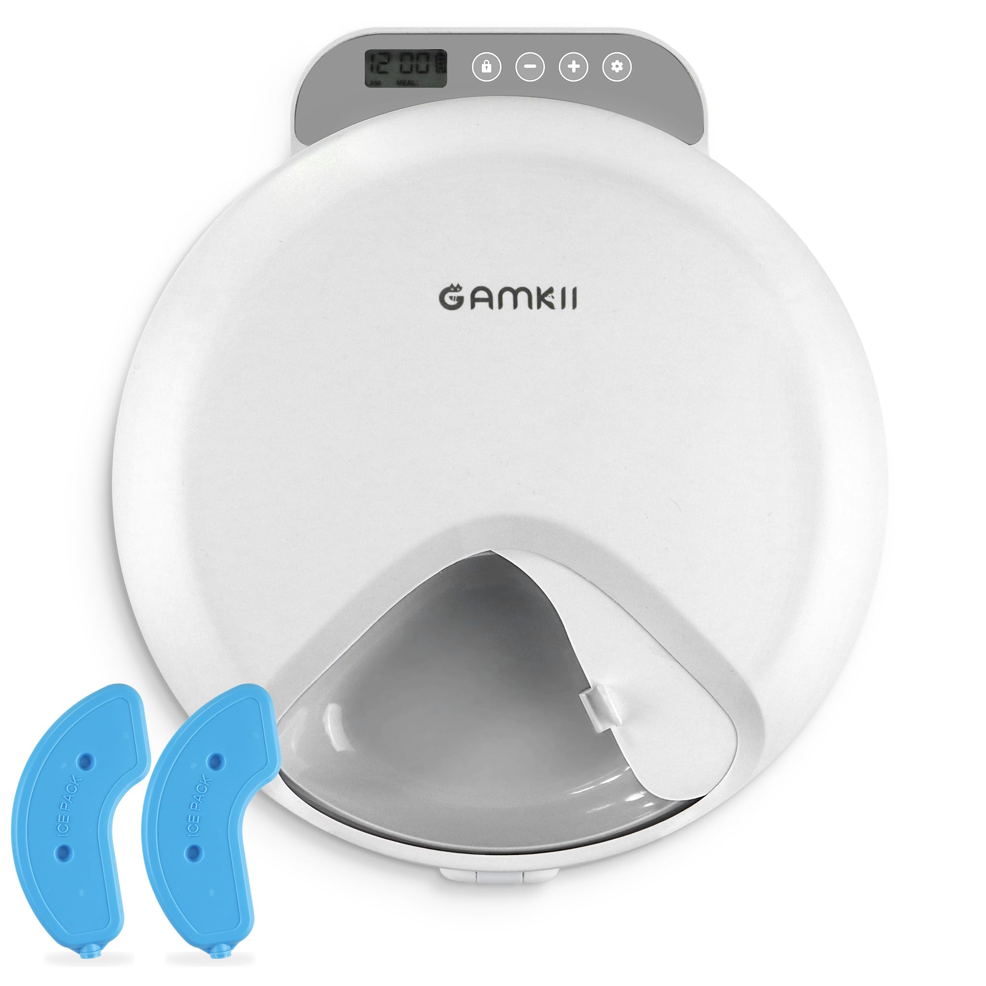 QXQXIN automatic cat feeder front view highlights cordless convenience for busy households.