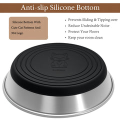 QXSFRKG bowl showing non-slip silicone base keeping it stable.