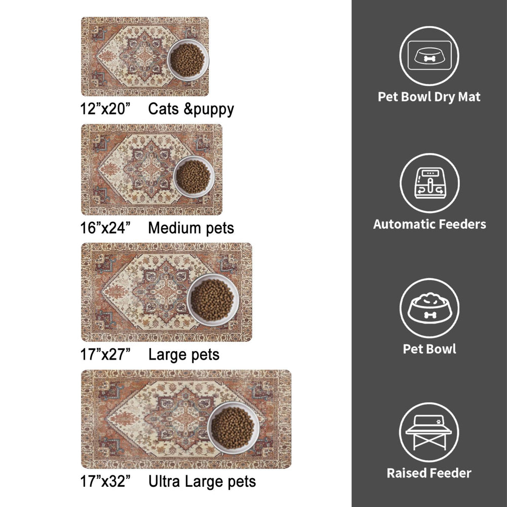 QXWREL Bohemia-style design adds decorative flair to pet feeding area