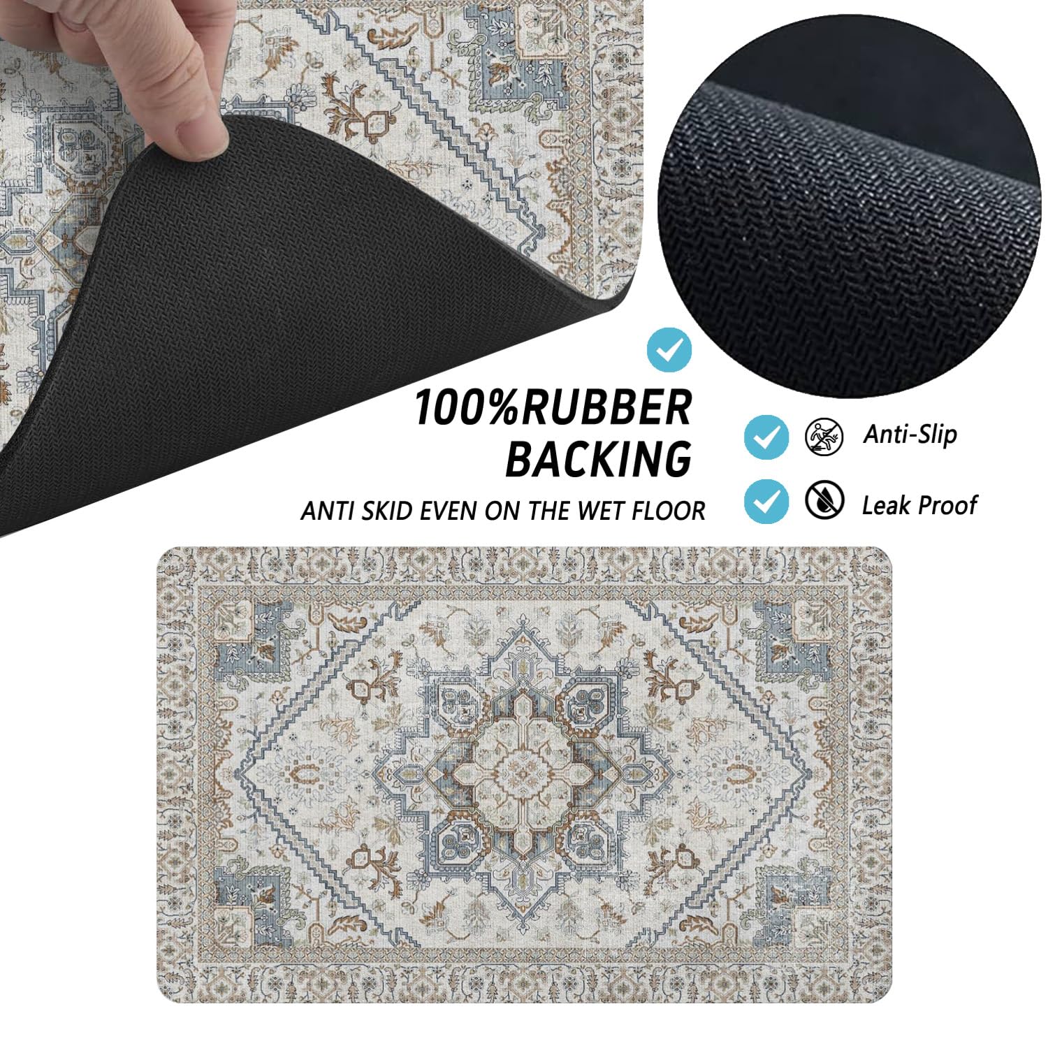 QXWREL bohemian style dog food mat complements decor and organizes feeding areas.