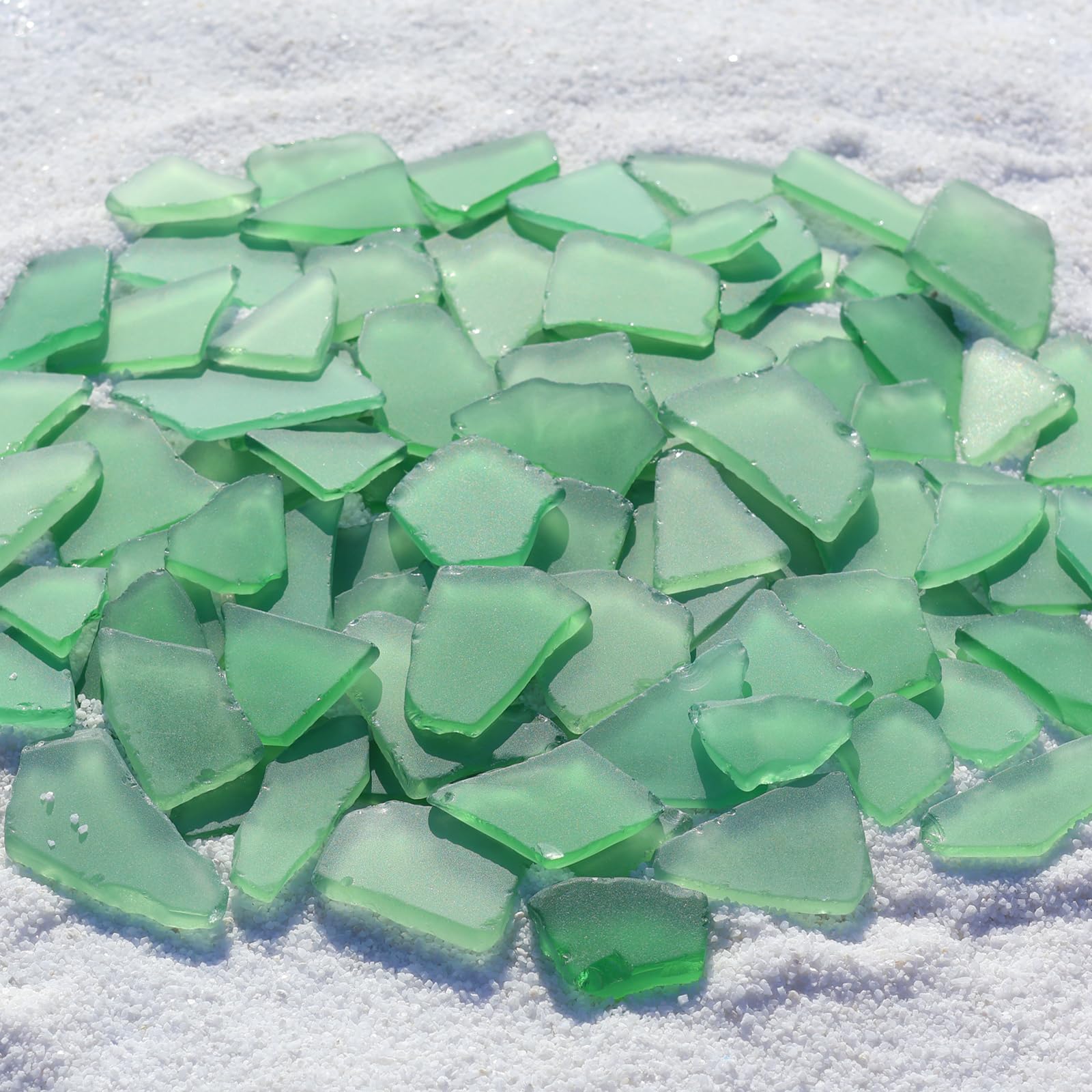 QYGL sea glass green frosted aquarium ornament adding shimmering accents