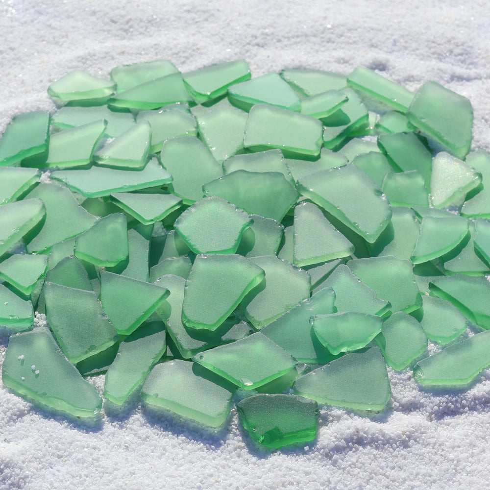 QYGL sea glass green frosted aquarium ornament adding shimmering accents