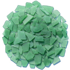 QYGL sea glass green frosted pieces close-up for DIY coastal crafts and decor