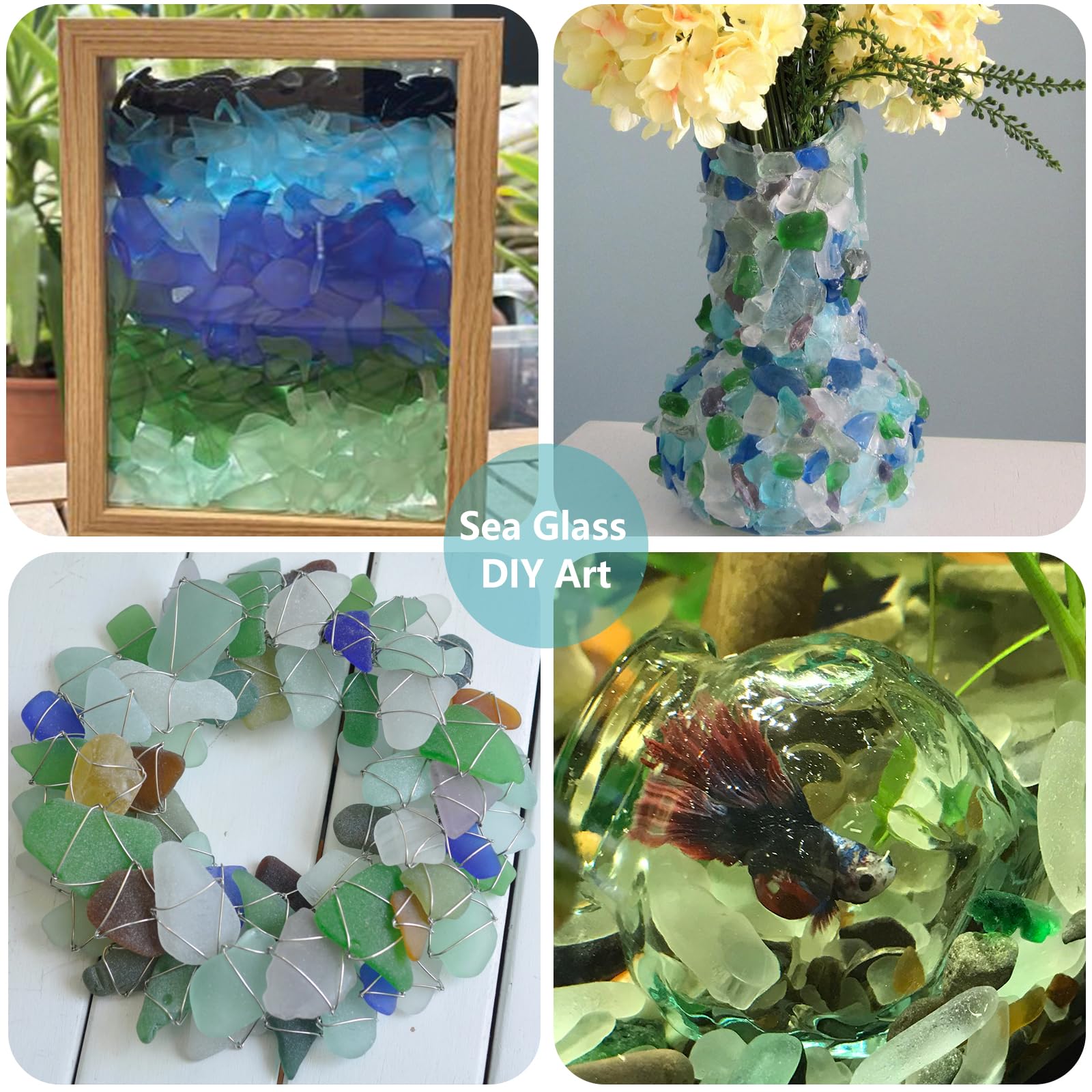 QYGL sea glass green frosted resin craft idea with safe, edge-free pieces