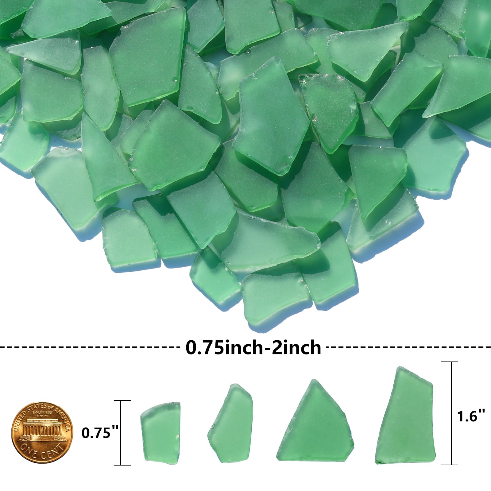 QYGL sea glass green frosted table decor arranged with candles and sand