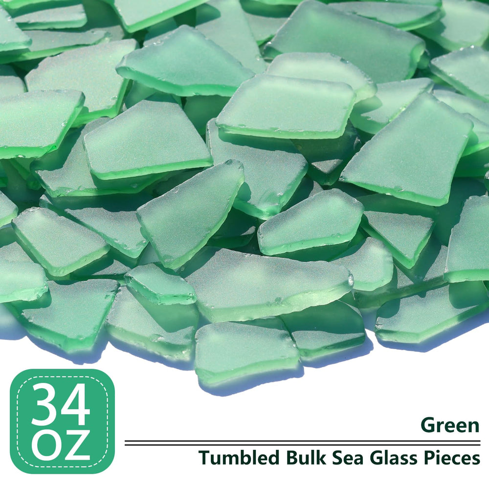 QYGL sea glass green frosted vase filler shown in tabletop centerpiece setup