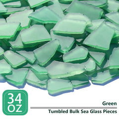 QYGL sea glass green frosted vase filler shown in tabletop centerpiece setup