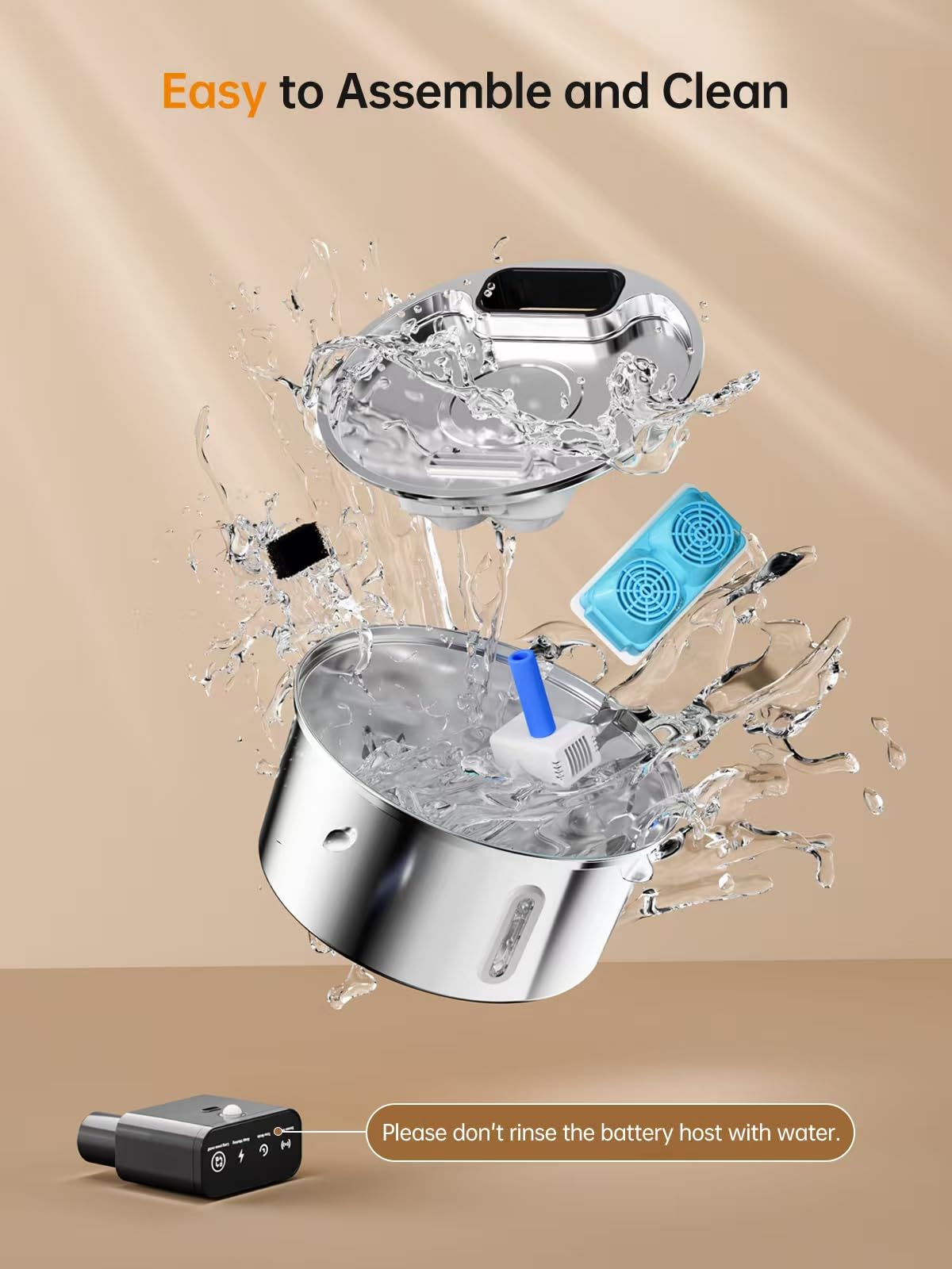 Qzkragt Quiet Energy-Saving Pump supports peaceful indoor drinking sessions.