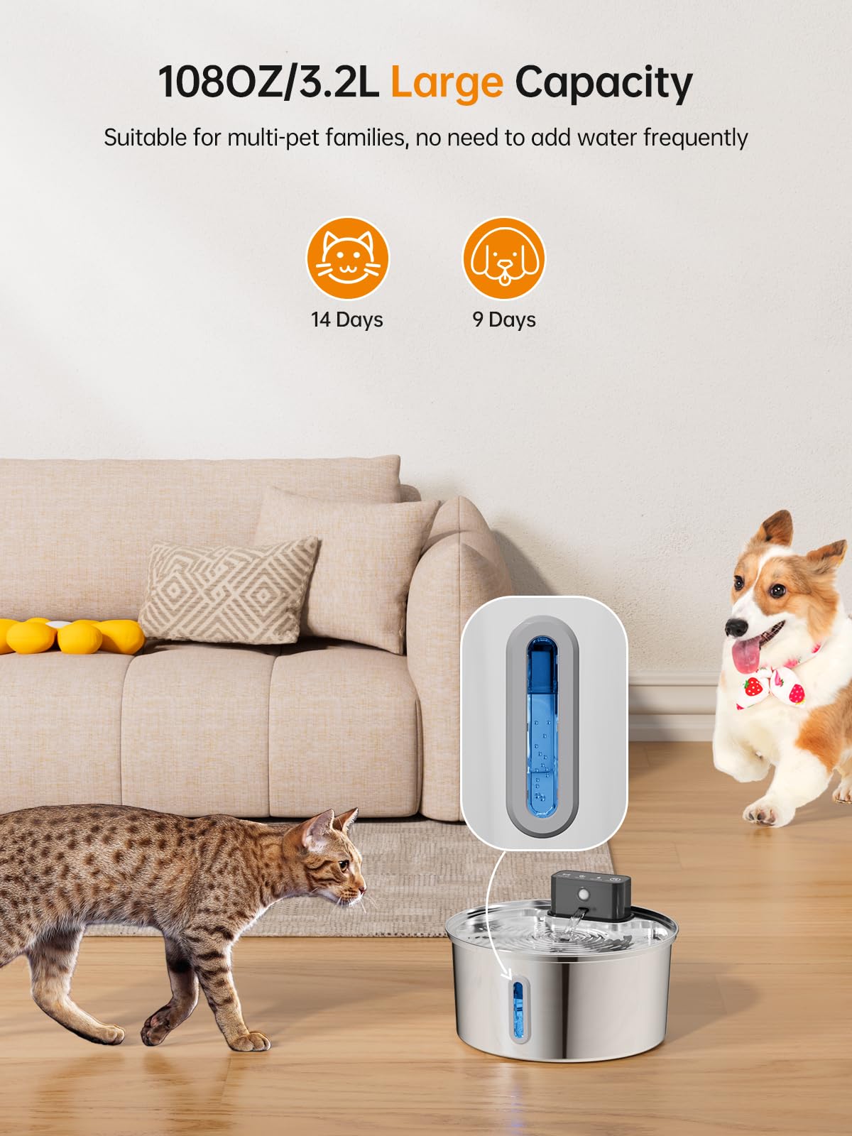 Qzkragt 3.2L capacity demonstrates less frequent refills for busy households.