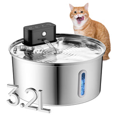 Qzkragt Wireless Cat Water Fountain compact design for cordless convenience.